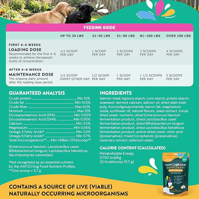 Daily Wellness Supplements for Dogs | Probiotic & Prebiotic Benefits with Fish Oil & Seaweed to Keep Your Dog Beaming All Day Long | All Breeds and Sizes | 60 Count