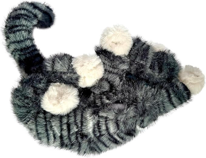 Plush Heartbeat Toys - Calming Separation Anxiety Relief Toys for Puppies and Kittens - Heartbeat Simulator in a Soft Comforting Pillow Pet Plush for Dogs and Cats (Grey Stripe)