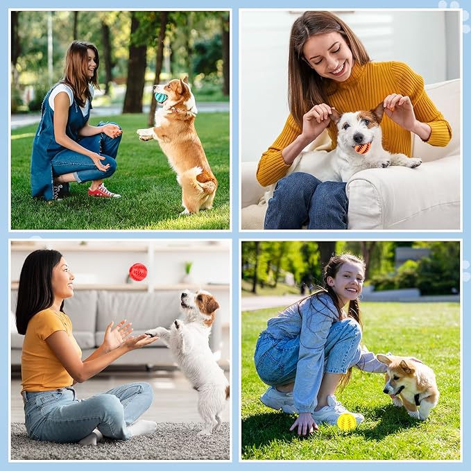 28 Pack Dog Treat Balls Bulk Interactive Treat-dispensing Dog Toy Durable Rubber Puppy Tooth Cleaning Ball Toy for Small Medium Breed Chew Tooth Cleaning Enrichment for Boredom Brain Stimulate Game