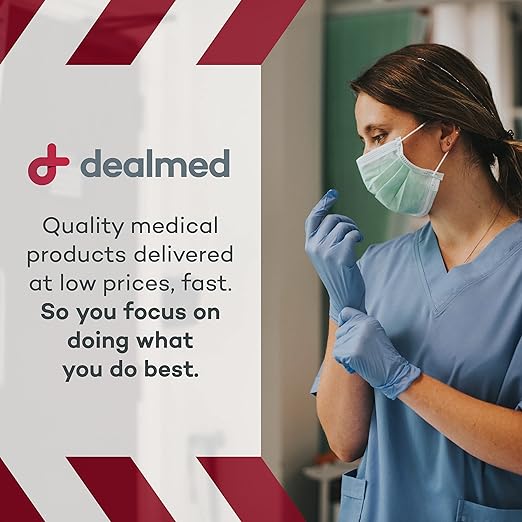 Dealmed Nitrile Exam Gloves – 100 Count Large (Pack of 1) Disposable, Non-Irritating, Latex Free, Multi-Purpose for First Aid Kit, Medical Facilities & More