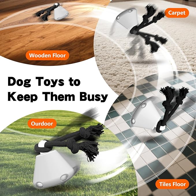 Interactive Dog Toys, Automatic Moving Rolling Dog Toys to Keep Them Busy, Motion-Activated Bouncing Vibrating Dog Ball for Small/Medium/Large Dogs (Flying Saucer)