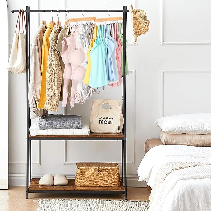 Bra Hanger for Closet, Tank Top Organizer 20 Hooks Capacity Foldable Wood Space Saving Hanger Closet Organizers and Storage for Dorm & Apartment for Tank Top, Hats etc.-2 Pack
