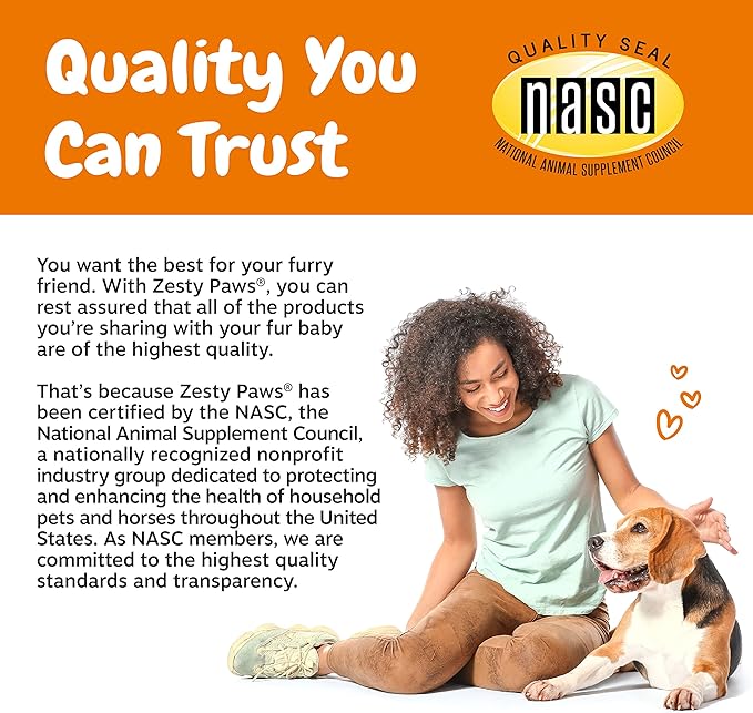 Zesty Paws Senior Dog Multivitamin Treats - Glucosamine for Dogs + Digestive Enzymes & Probiotics - Grain Free Dog Vitamins and Supplements for Skin & Coat + Immune Health Chicken - Advanced - 90ct