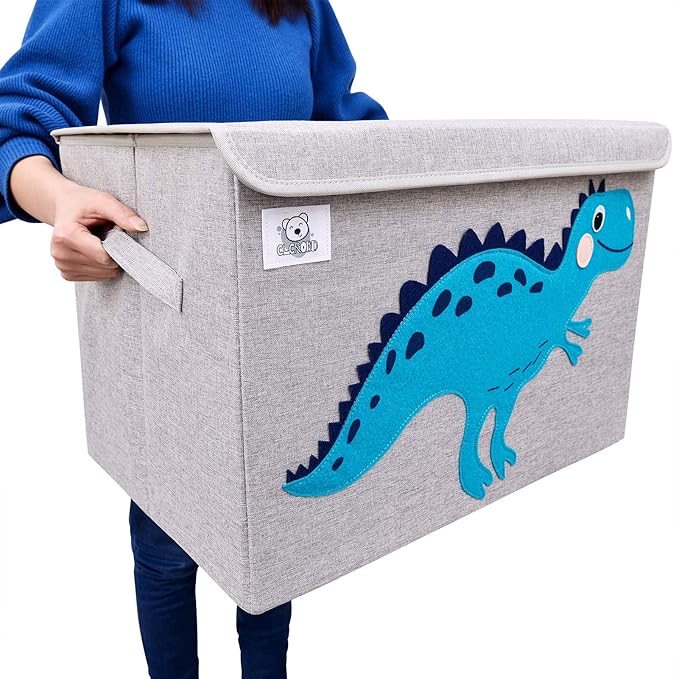 CLCROBD Foldable Large Kids Toy Chest with Flip-Top Lid, Collapsible Fabric Animal Toy Storage Organizer/Bin/Box/Basket/Trunk for Toddler, Children and Baby Nursery (Llama)