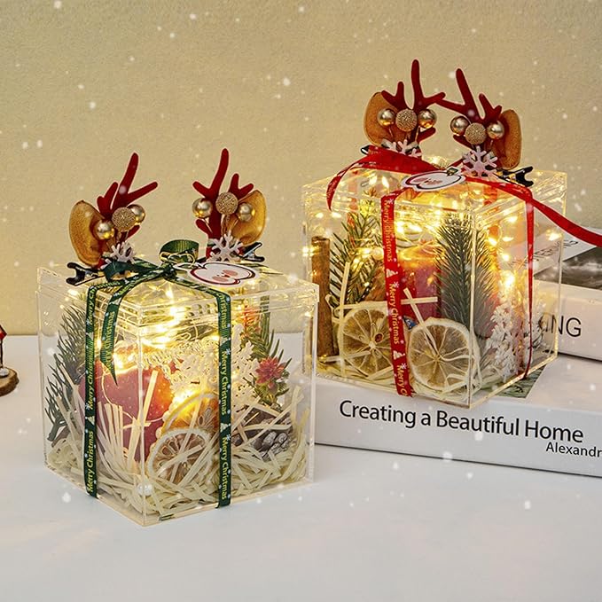 Acrylic Box Clear Display Boxes with Lids Acrylic Square Cube Decorative Boxes Jewelry Storage Box for Birthday Valentine's Day Party Favor Candy Pill and Tiny Jewelry
