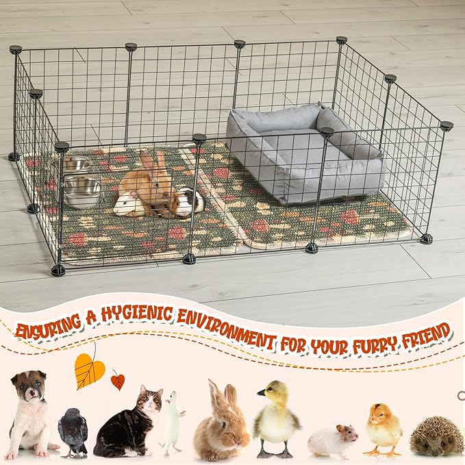 2 Pcs 16 x 12''Rabbit Scratch Mat Natural Bunny Scratching Pad Claws and Teeth Care Rabbit Mats for Cages Chew Toys Bunny Pet Cage Bedding for Biting Sleeping Nesting
