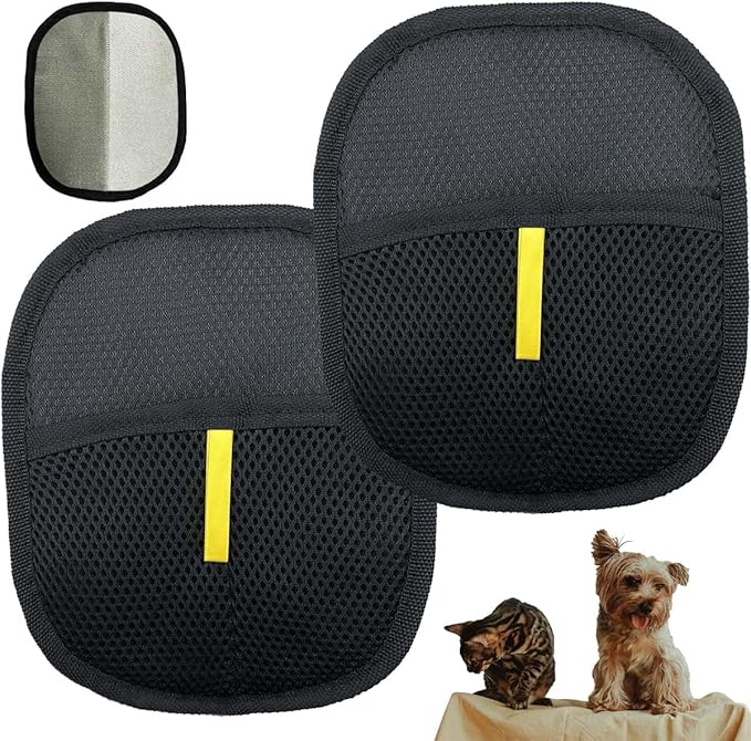 2Pcs Pet Hair Remover Gloves,Reusable Pet Grooming Hair Remover Electrostatic Gloves for Dogs, Cats & Horses Long and Short Hair Fur
