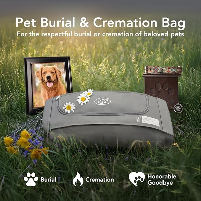 EUTHABAG Snuggle Bag Designed by a Veterinarian The Dignified Pet Cremation & Burial Bag with Kit for a Gentle Goodbye for Border Collie, Beagle, Australian Shepherd and Medium Dogs 20–40 lb (Medium)