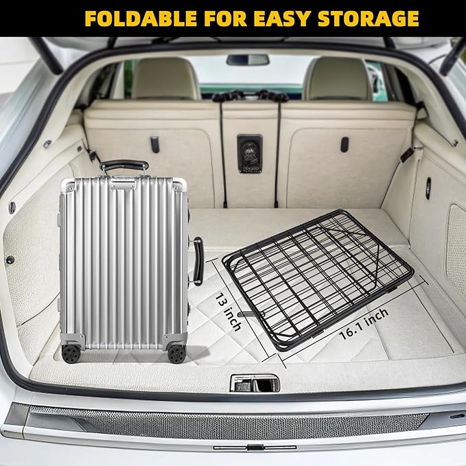KOOLTAIL Dog Barrier for SUV & Truck, Adjustable & Foldable Dog Car Barrier 36.6"-60.6", Heavy-Duty Wire Mesh Car Divider, Universal Fit for Cars, Jeep, Hatchback, Triple Folding