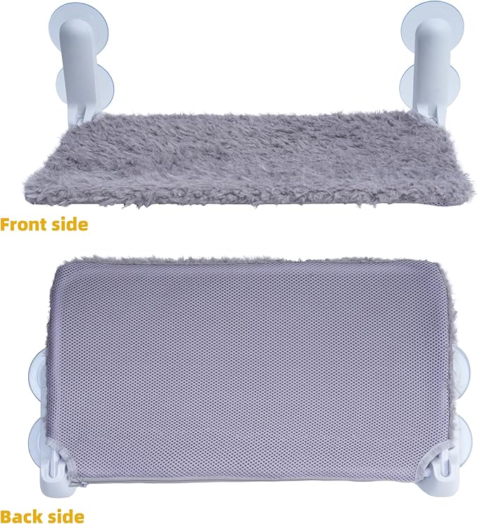 YUNIQUE Cat Window Perch, Upturned Edge Bracket, Portable Wall Hammock for Indoor Cat, Grey