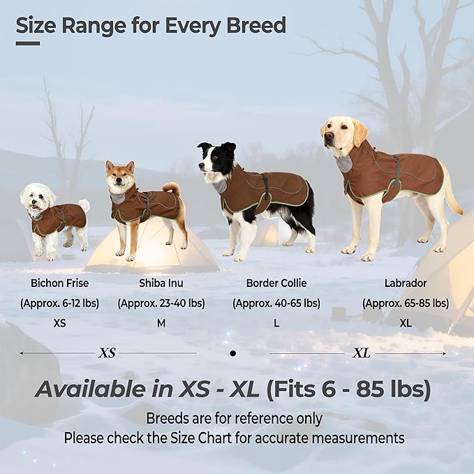 Softshell Dog Coat for Winter Walks and Hiking, Windproof and Water-Repellent Jacket with Harness Opening and Reflective Strips, Ideal Stocking Stuffer for Active Dogs (Brown, X-Large)