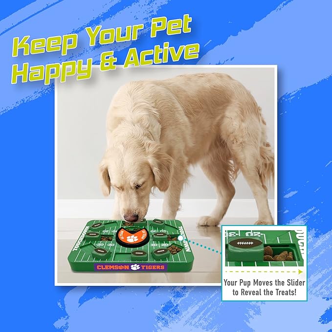 Pets First NCAA Clemson Large Puzzle Toy, Dog Puzzle Treat Toy, New Large Size, Interactive Dog Treat Toy, Dog Slow Feeding Toy