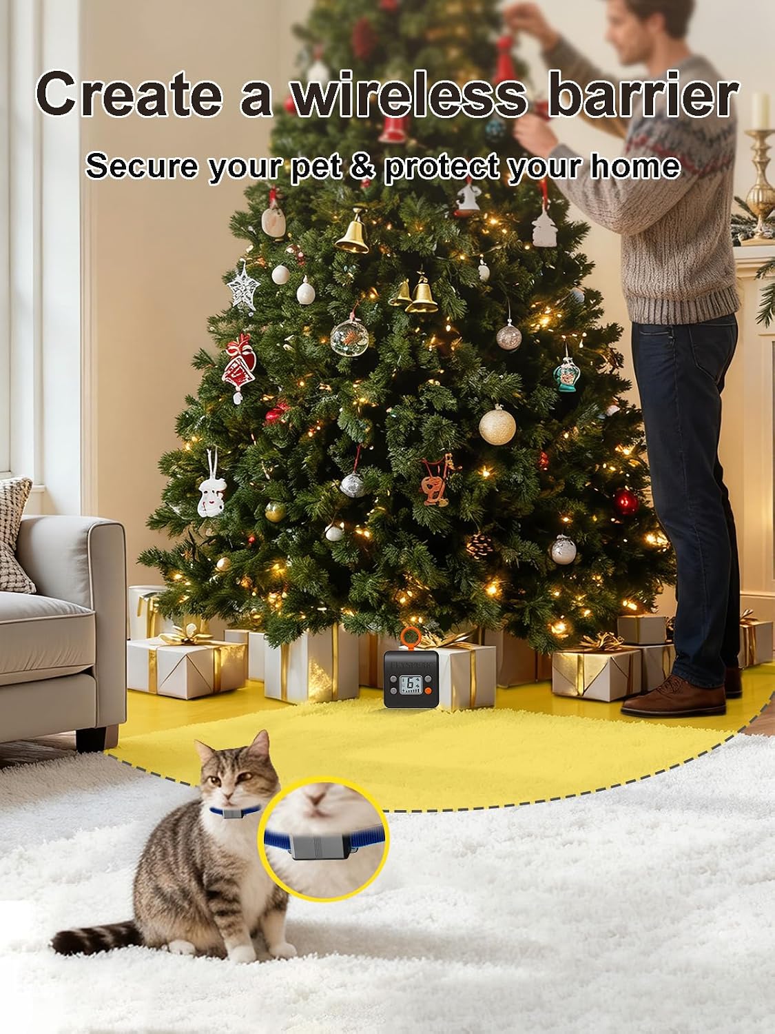 FLYSPEAR Extra Receiver Collar for Indoor Cat Barrier