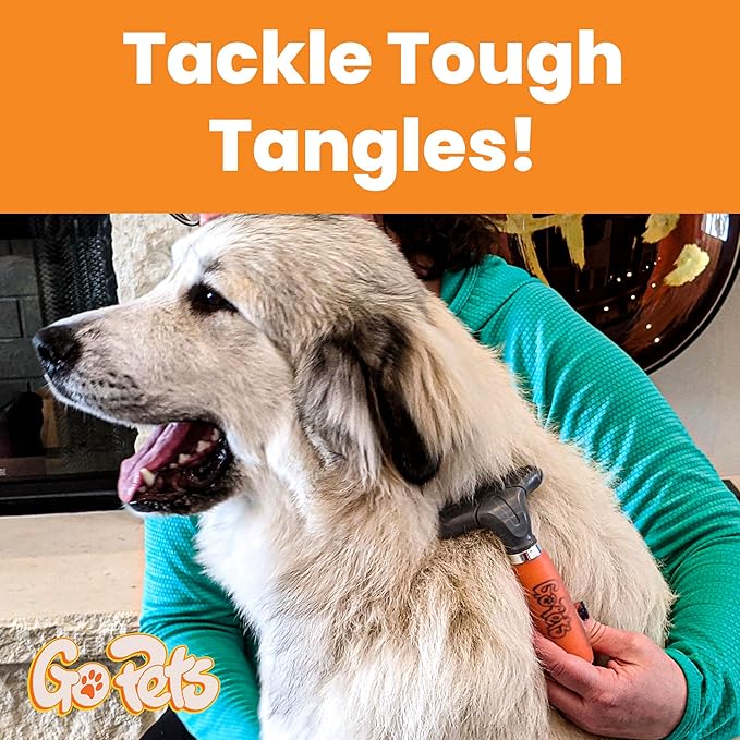 GoPets Dematting Comb & Undercoat Rake Bundle, Double-Sided Deshedding Brush for Dogs & Cats, Grooming Tool for Long Haired Pets, Mat Remover & Detangler for Thick Coats, Reduces Shedding & Breakage