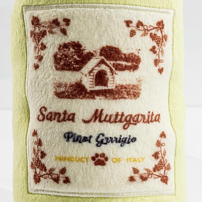Haute Diggity Dog Santa Muttgarita Pinot Grrrigio Plush Dog Toy for Small, Medium & Large Dogs, Interactive Funny Parody Squeaky Toys, Soft, Durable, Machine-Washable & Safe Birthday Gift for Dogs