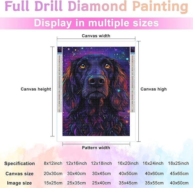Calm Dog Diamond Art Kits for Adults, Animal DIY 5d Diamond Painting Kits for Beginners, Can Be Used As A Gift for Home and Wall Decoration 20 * 24Inch