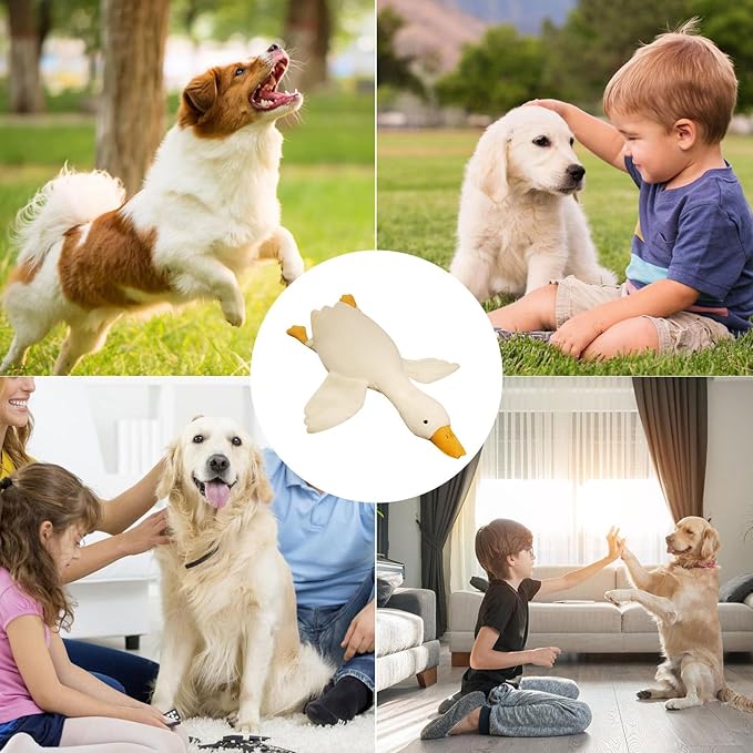 White Calming Pet Puppy Plush, Interactive Stress Relief Chew Dog Toy, Large Enrichment Stuffed Animal, 2026 New Upgraded Duck Pillow, for Boredom Exercise Company Training Indoor Outdoor