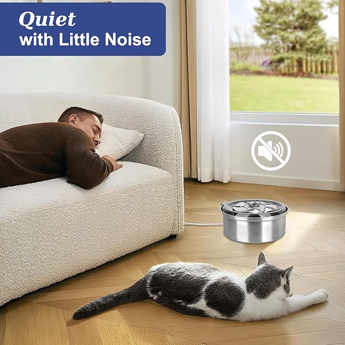 Cat Water Fountain Stainless Steel & 6 Pack Filter