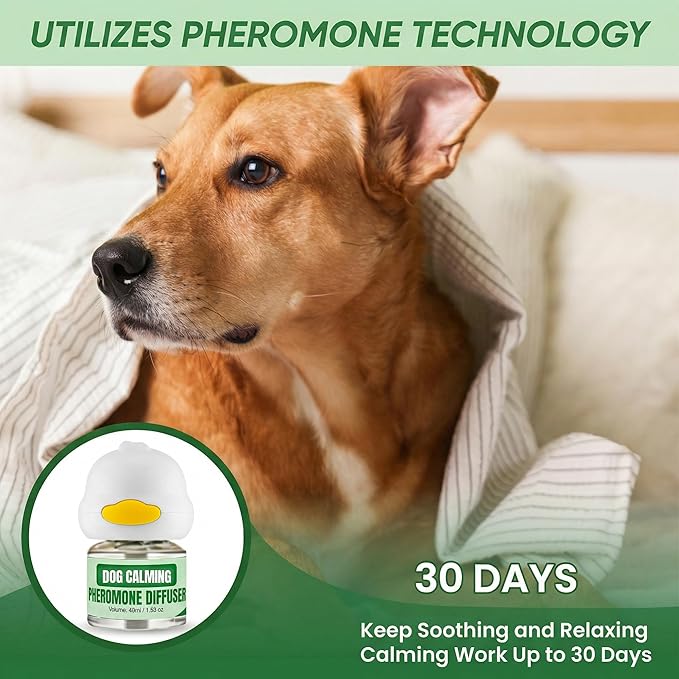 Dog Calming Diffuser 48ml Dog Pheronome Calming Diffuser Vet-Recommended Dog Calming Diffuser Kit to Reduce Stress, Fighting, Anxiety, Scratching Pheronome Diffuser for Dog (Pack of 3).