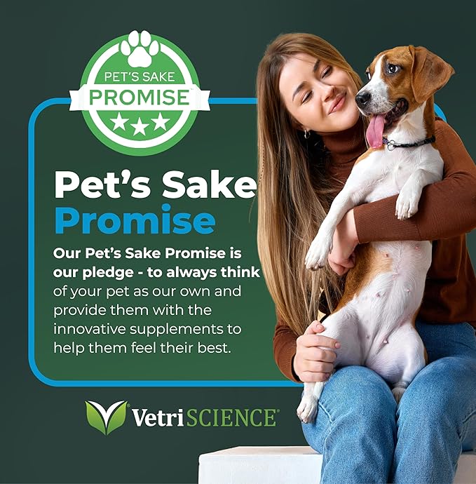 VETRISCIENCE Max Veterinary Strength Calm & Confident Chews - Stress Supplement for Pets - Supports Brain Function for Cats & Dogs - with Lemon Balm Extract, L-Theanine, Thiamine & More - 45 Count