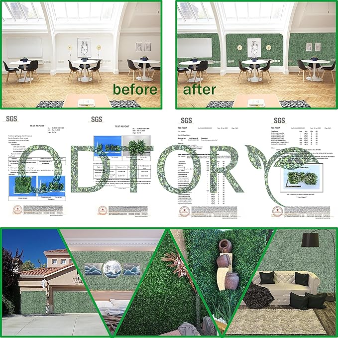 Artificial Boxwood Roll: 5FT X 10FT (50 sqft) UV-Anti Faux Ivy Boxwood Hedge Leaf Grass Wall for Patio Balcony Privacy, Garden, Backyard Greenery Wall Backdrop and Fence Decor