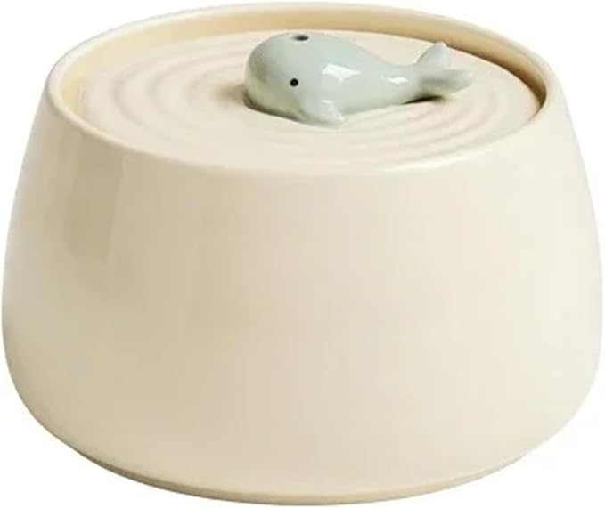 Ceramic pet water fountain USB charging automatic circulating filtration for cats and dogs white 1.3L