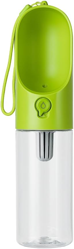 PETKIT Portable Dog Water Bottle with Filter — BPA-free leak-proof travel water bottle with built-in bowl for dogs