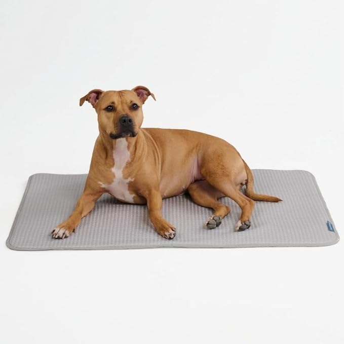 Spark Paws Self-Cooling Dog Mat Waffle Grey — pressure-activated non-toxic cooling pad for dogs in hot weather