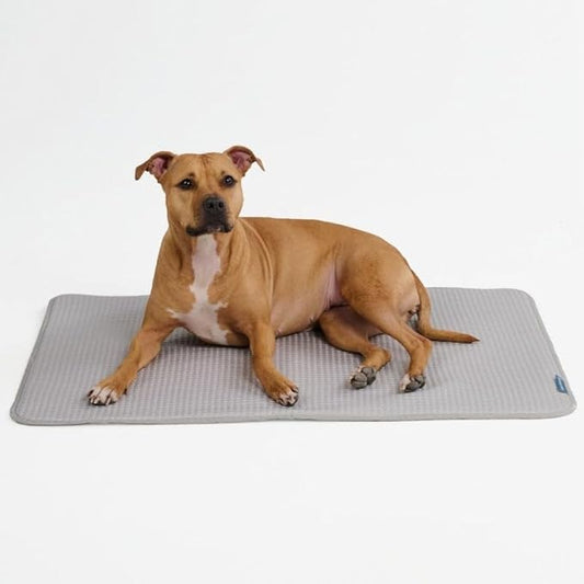 Spark Paws Self-Cooling Dog Mat Waffle Grey — pressure-activated non-toxic cooling pad for dogs in hot weather