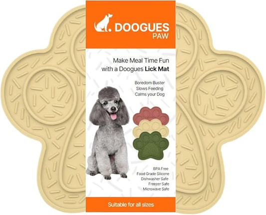 DOOGUES Dog Lick Mat Slow Feeder — non-slip suction cup enrichment mat for anxiety relief and slow feeding