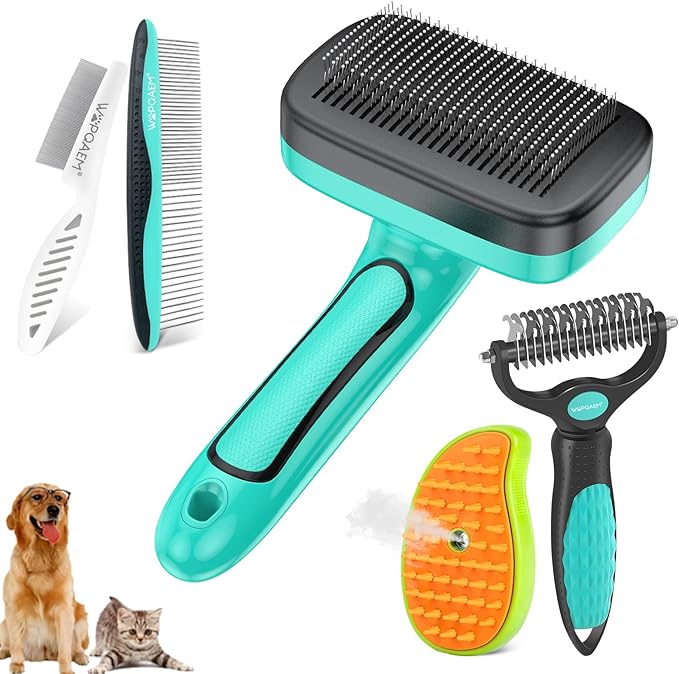 5-in-1 cat grooming kit for home grooming - deshedding brush and salon tools