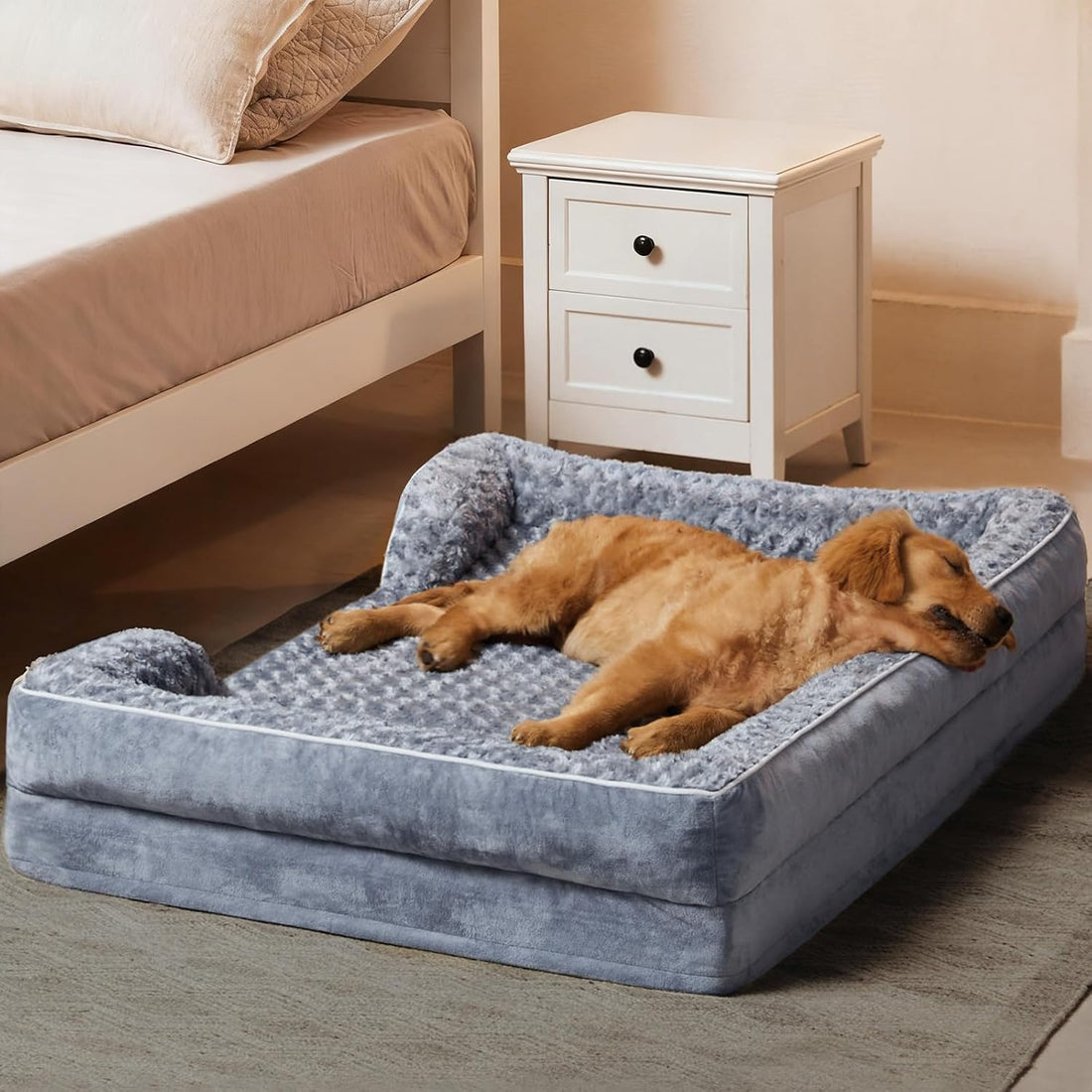 Deep Sleep Memory Foam Dog Bed – orthopedic support for anxious dogs, washable cover, calm rest solution