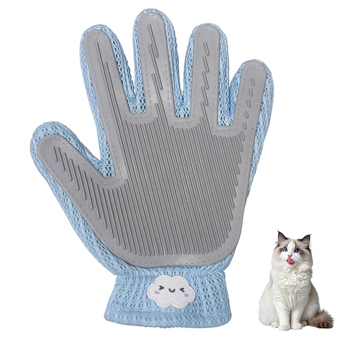 Pet hair removal glove for dogs and cats – static electricity cleaning grooming glove for home care and calm bonding routine