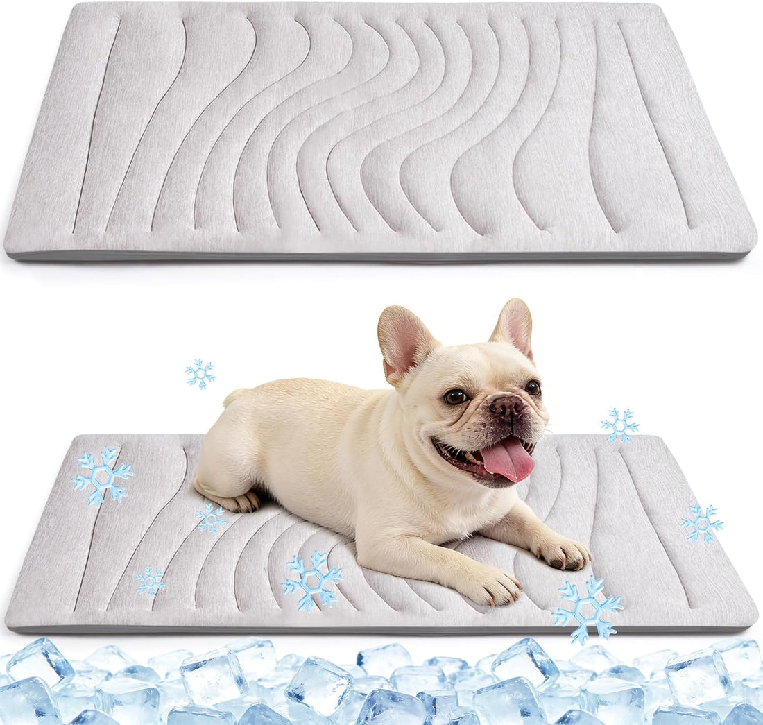 Dog cooling mat reversible pressure activated scratch resistant machine washable summer pet calming system