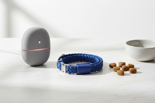 Three dog calming products: pheromone diffuser, calming collar, and supplement chews compared