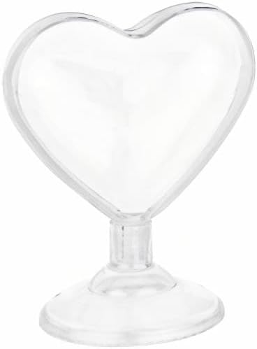 Hammont Heart Shaped Acrylic Candy Boxes - 12 Pack - 3.07"x3.03"x1.76" - Perfect for Weddings, Birthdays, Party Favors and Gifts | Designer Cute Clear Lucite Plastic Treat Containers