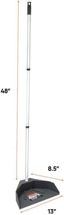 Silicone Dust Pan with Handle Lobby Dustpan with Long Handle Stand Up Dustpan, 48" 3-Part Long Handle, by Superio