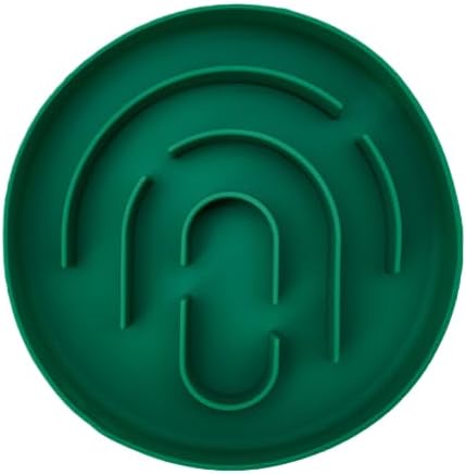 Slow Feeder Dog Bowl, Non-Slip Silicone Pet Bowl, Food Puzzle Mat, Prevents Bloat and Choking, Improves Digestion (Dark Green)