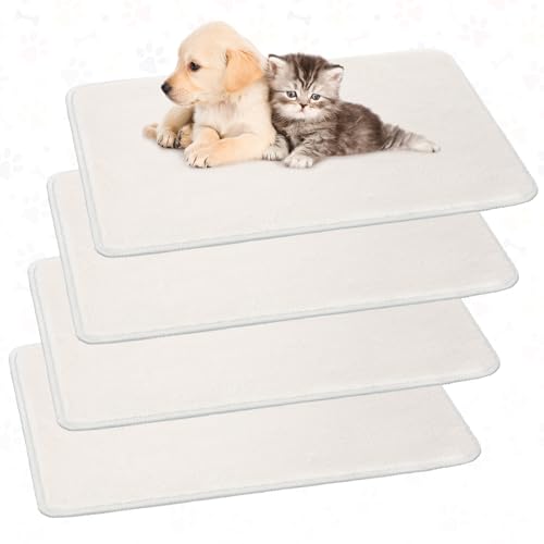 Drydiet 4 Pcs Cat Carrier Pad Reversible Liner, Beige, 17 x 11 Inch - Image 2