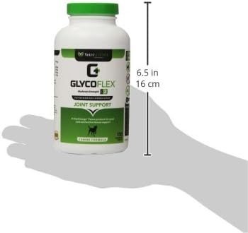 VetriScience Healthy Hip & Joint Chewable Tablets, GlycoFlex Glucosamine and Green-Lipped Mussel Joint Support Supplement for Dogs, Promote Mobility and Protect Joints, Chicken, 120 Count