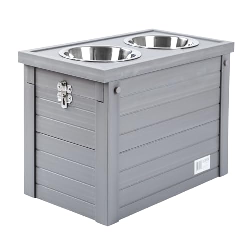 New Age Pet® Piedmont Elevated Dog Feeder, Grey - Image 3
