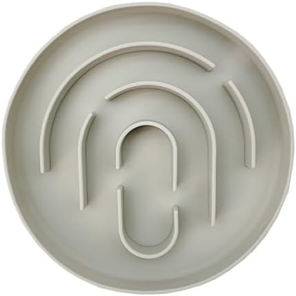 Slow Feeder Dog Bowl, Non-Slip Silicone Pet Bowl, Food Puzzle Mat, Prevents Bloat and Choking, Improves Digestion (Grey)