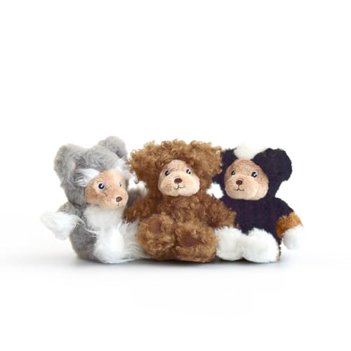 Interactive Durable Bear Puzzle and Squeaky Plush Toys for Dogs, Stuffed Animal Toys for Small Medium Large Dogs, Pack of 3