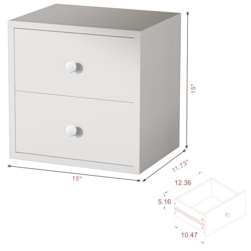 FUSUNBAO Magic DIY Cube Storage Organizer Stackable Cubes for Home Books Clothes Toy-Modular Cubby Storage System-Office Cubical-Bookcase Closet (Pure White-Washed, Drawer Cube) - Image 4