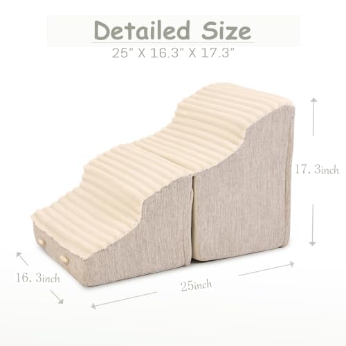 Dog Stairs for Small Dogs,2 in 1 Transformable 4-Step Pet Stairs - Image 6