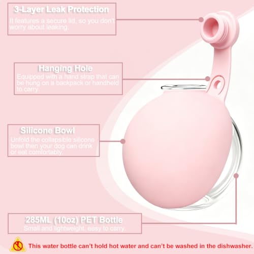Dog Water Bottle Portable, 2in1 Round Dog Water Bowl | Travel Essentia - Image 5