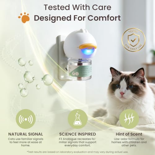 Cat Pheromones Calming Diffuser Kit with 2 Diffusers & 4 Refills 48mL Each