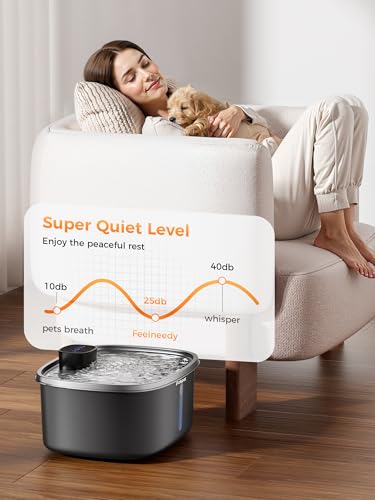 Cat Dog Water Fountain, Stainless Wireless Pet Water Bowl - Image 3