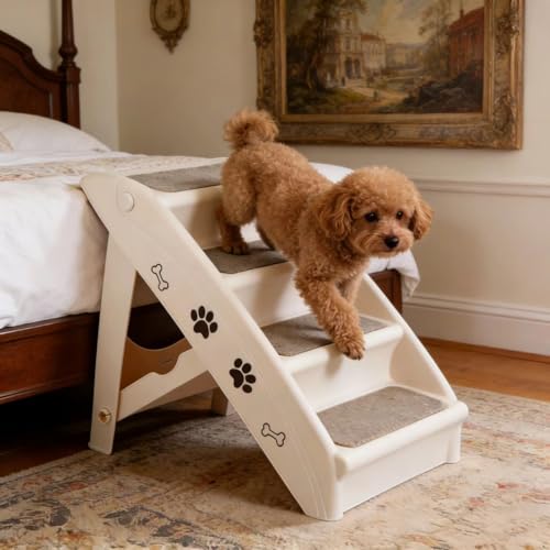 ZENY Dog Stairs for Bed 20" H, 4-Step Dog Steps for High Bed - Image 3
