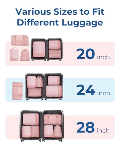 BAGSMART Hanging Compression Packing Cubes 6 Set Cruise Travel Essentials - Image 4